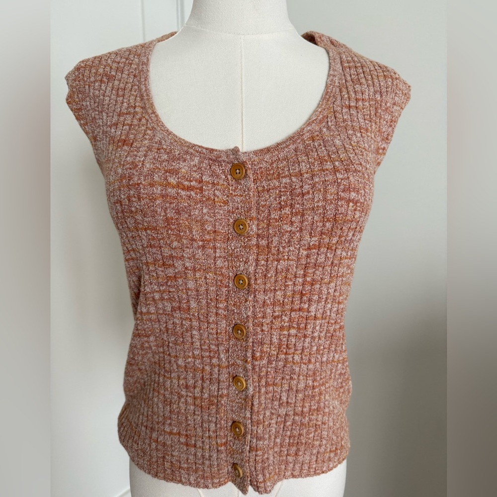 Madewell Marled Shaw Buttonfront Top - Tiger - XXS - Unworn